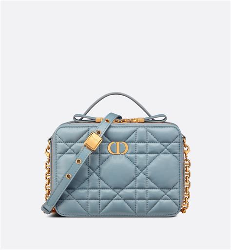 Dior Caro Box Bag with Chain Latte Quilted Macrocannage Calfskin